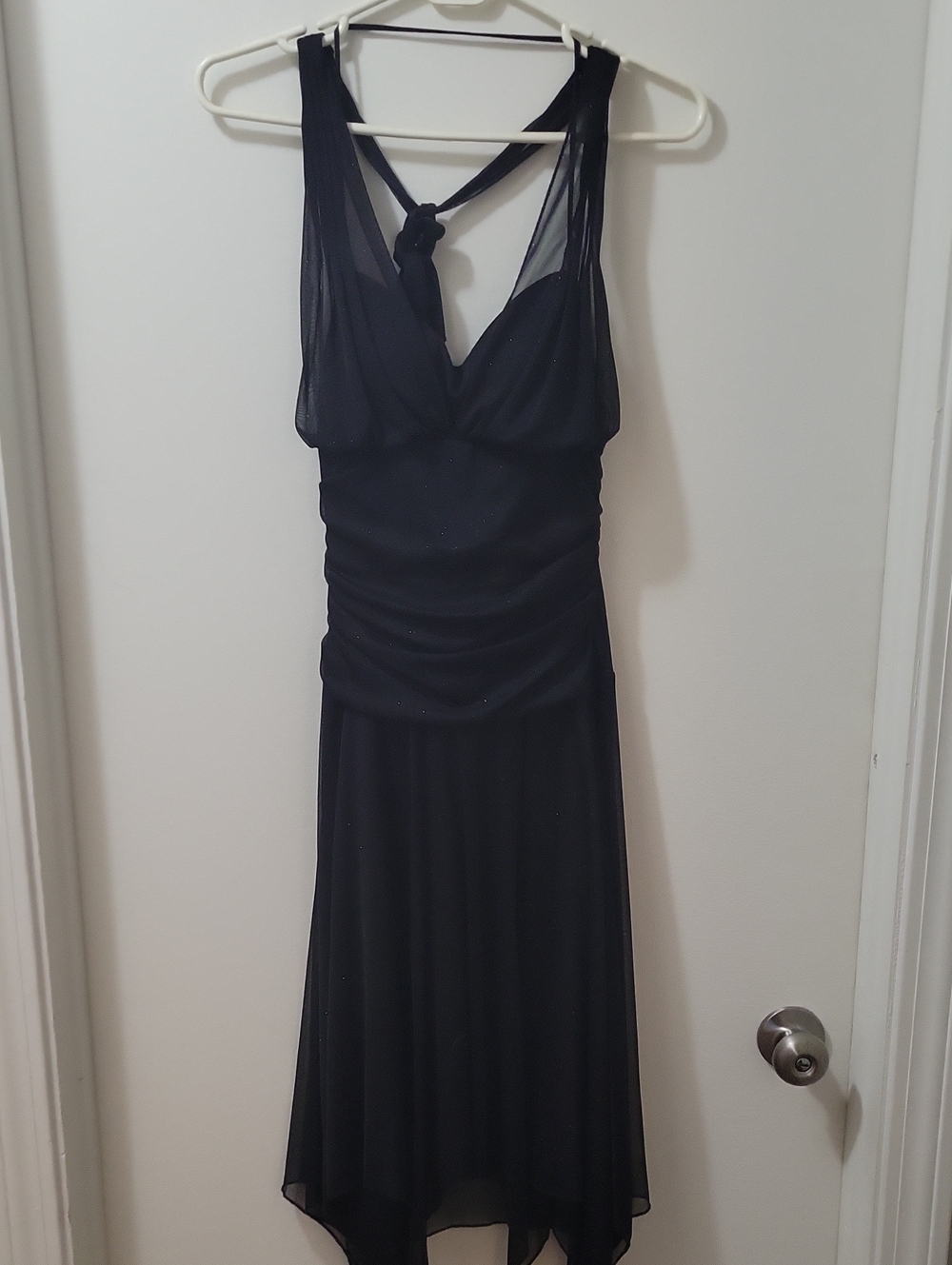 Halter Style Little Black Dress with Sheer Details